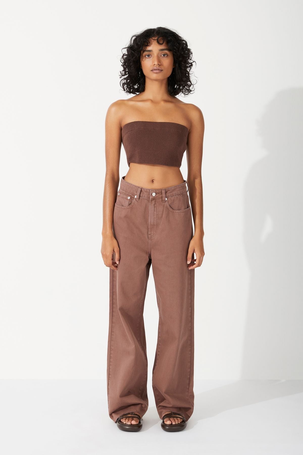 CHOCOLATE RECYCLED COTTON STRAIGHT LEG JEAN-CHOCOLATE Pants Zulu and Zephyr 24 Chocolate