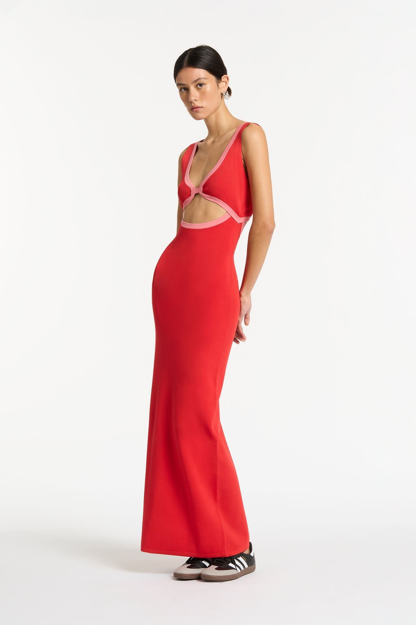 LUPITA SHAPED MIDI DRESS-RUBY Dress SIR.