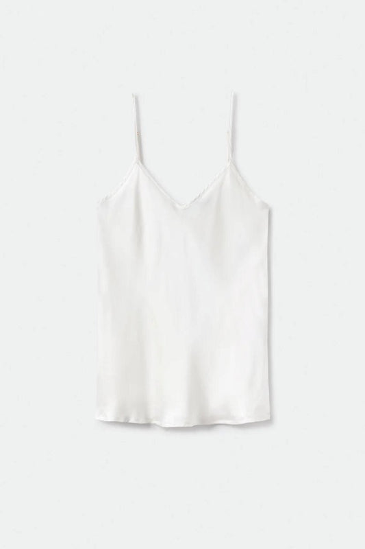 BIAS CUT CAMI WHITE Tops Silk Laundry XS WHITE