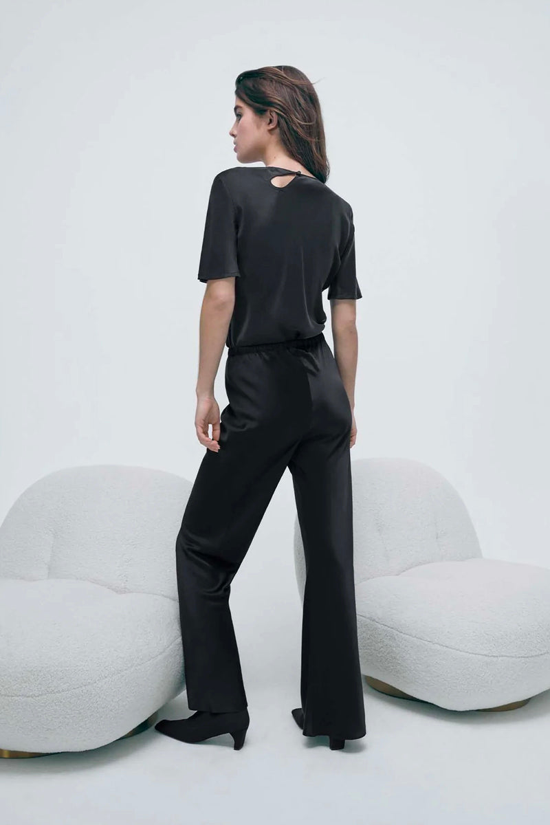 BIAS CUT PANTS-BLACK Pants Silk Laundry