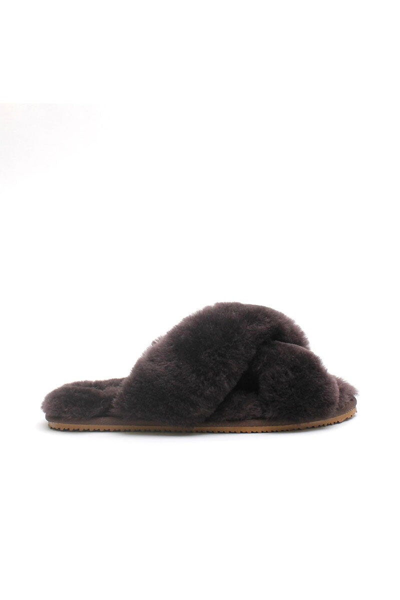 CROSS OVER SLIPPER-CHOCOLATE Shoes LA TRIBE 36 Chocolate