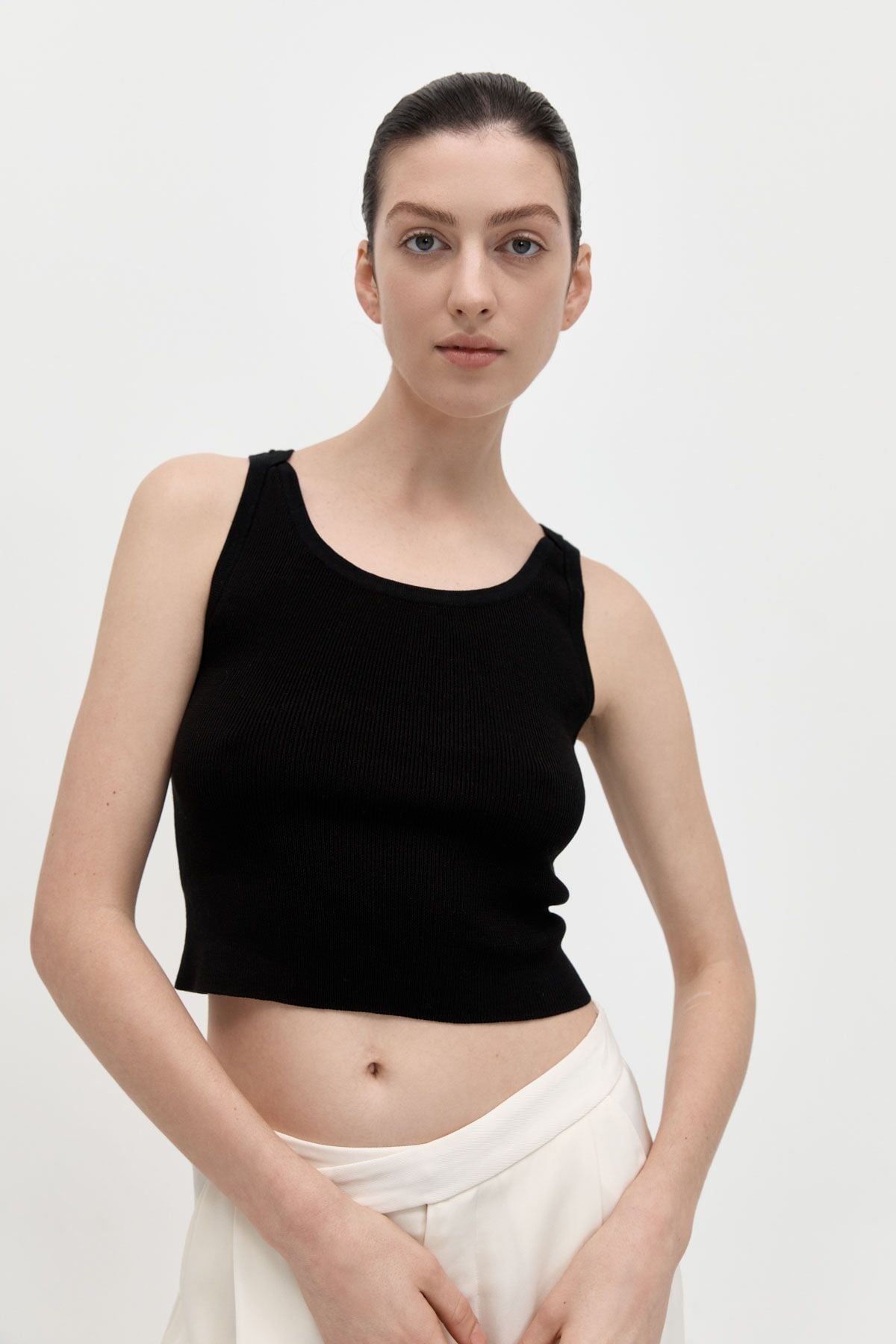 KNIT TANK-BLACK Knitwear ST AGNI XS Black