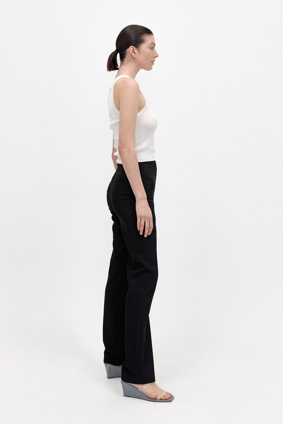 SLIM PANELLED TROUSERS-BLACK Pants ST AGNI