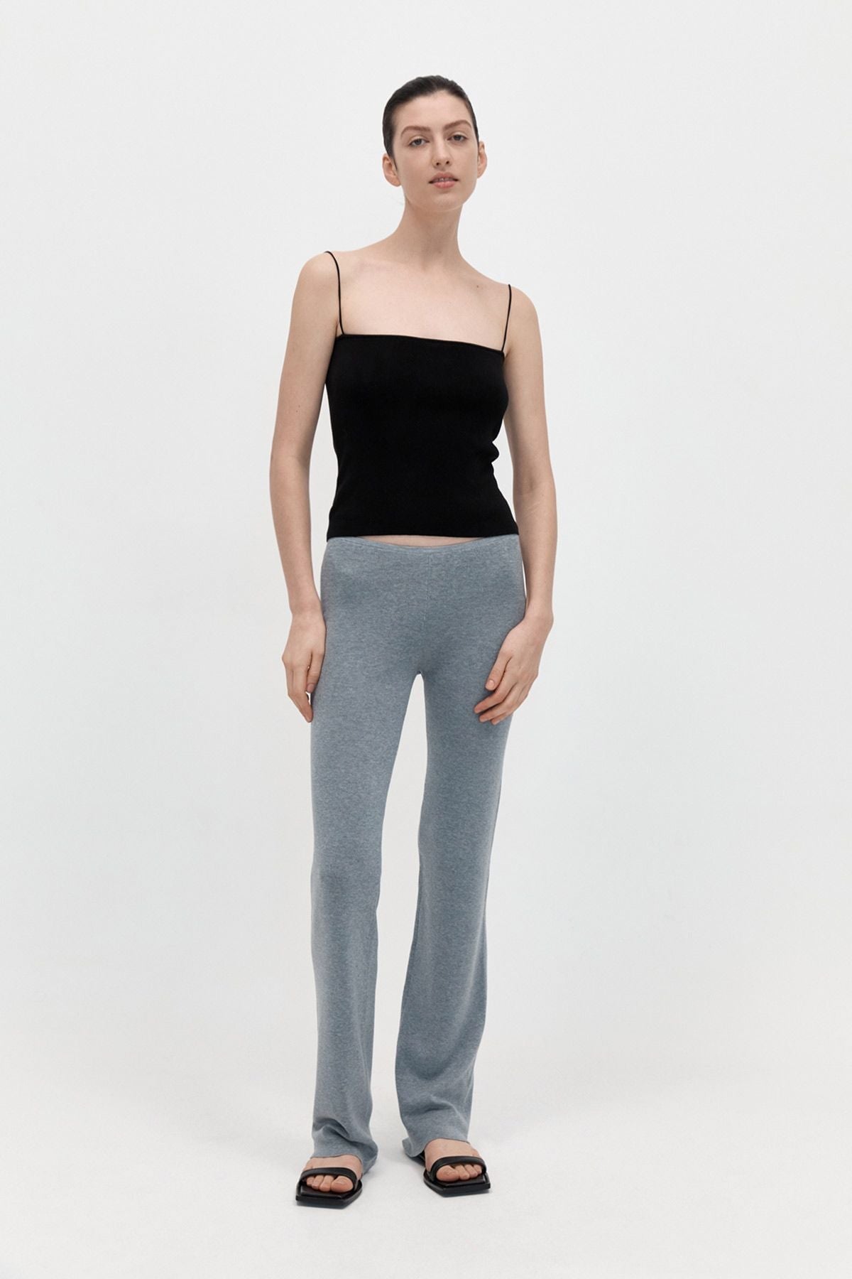 FINE STRAP KNIT TOP-BLACK Knitwear ST AGNI XS Black
