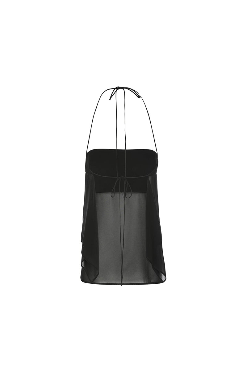 ROSE DRAPED TOP-BLACK Tops Auteur