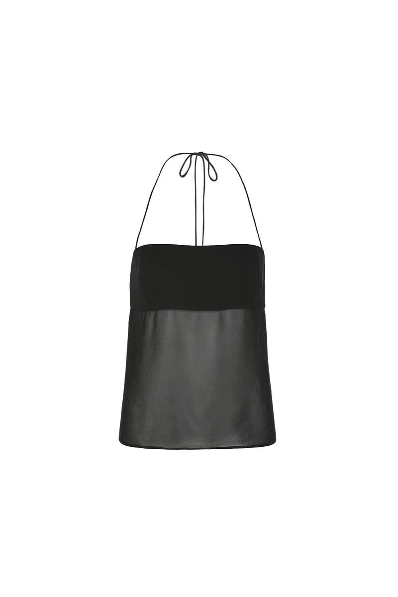 ROSE DRAPED TOP-BLACK Tops Auteur XXS Black