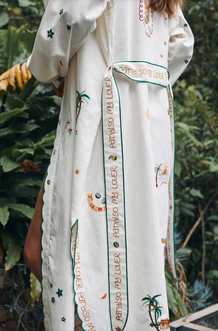 PARAISO BELTED SHIRT DRESS-COCONUT Dress ANTIPODEAN