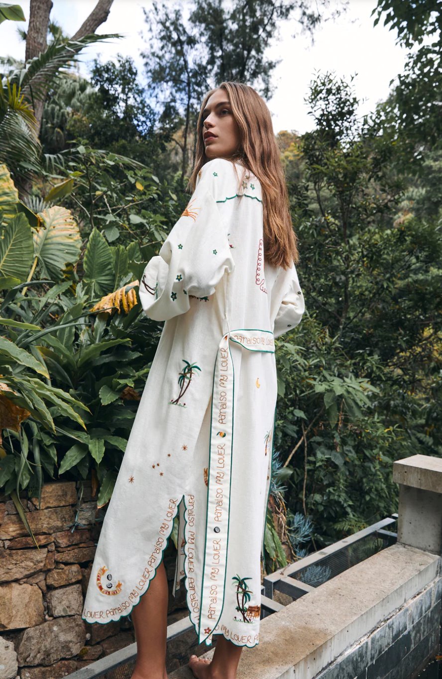 PARAISO BELTED SHIRT DRESS-COCONUT Dress ANTIPODEAN