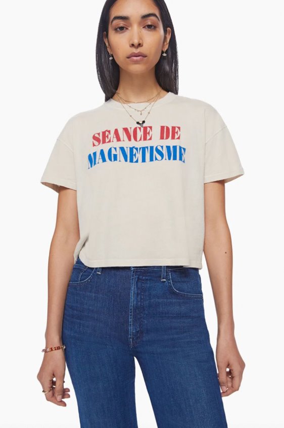 THE GRAB BAG CROP TEE-MAGNETISME Tops MOTHER