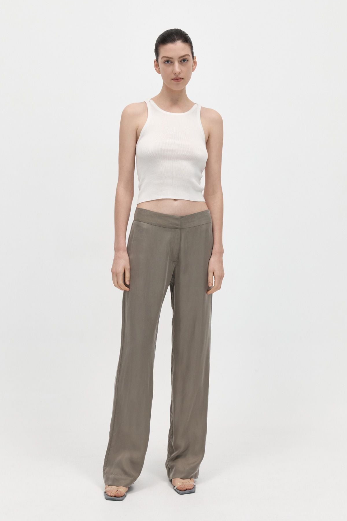 STRAIGHT LEG TROUSERS-CASTOR GREY Pants ST AGNI XS Castor Grey