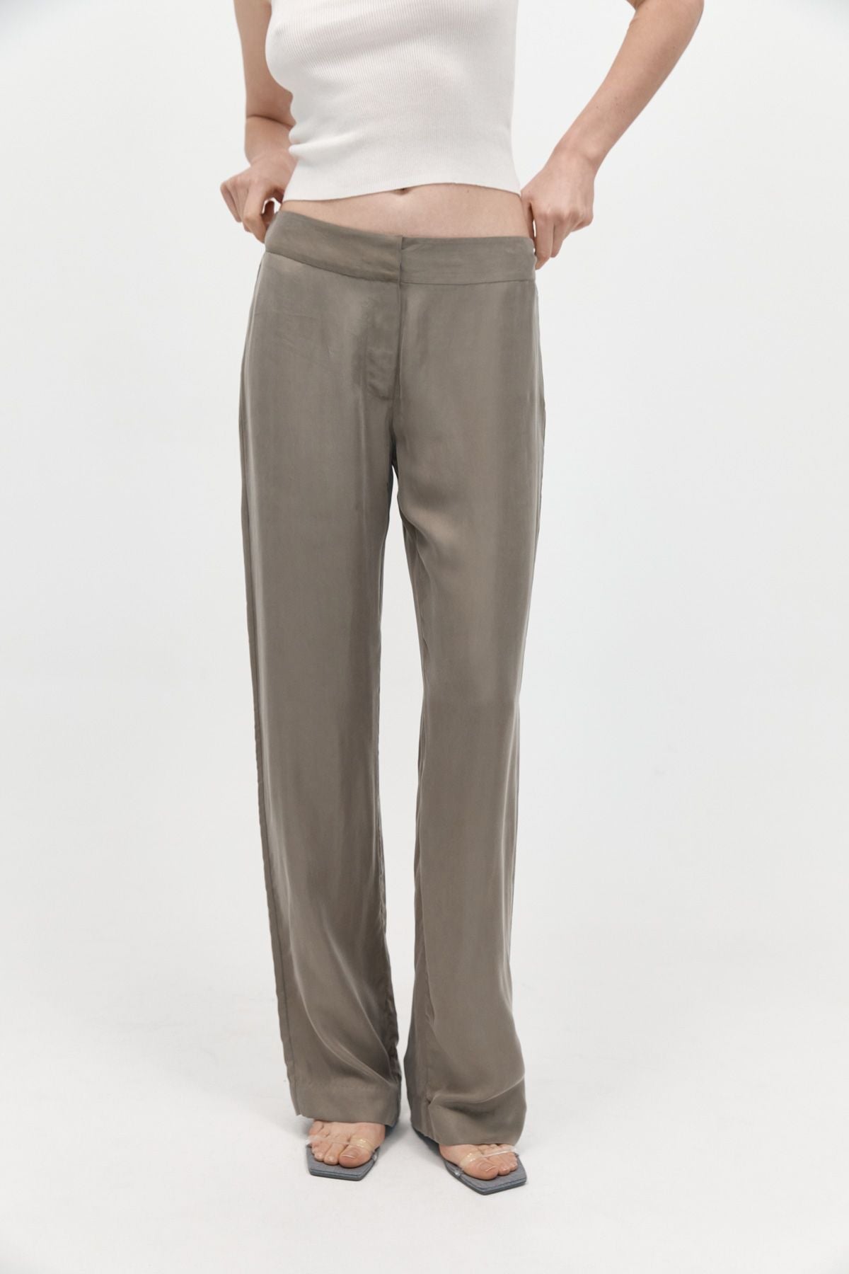 STRAIGHT LEG TROUSERS-CASTOR GREY Pants ST AGNI