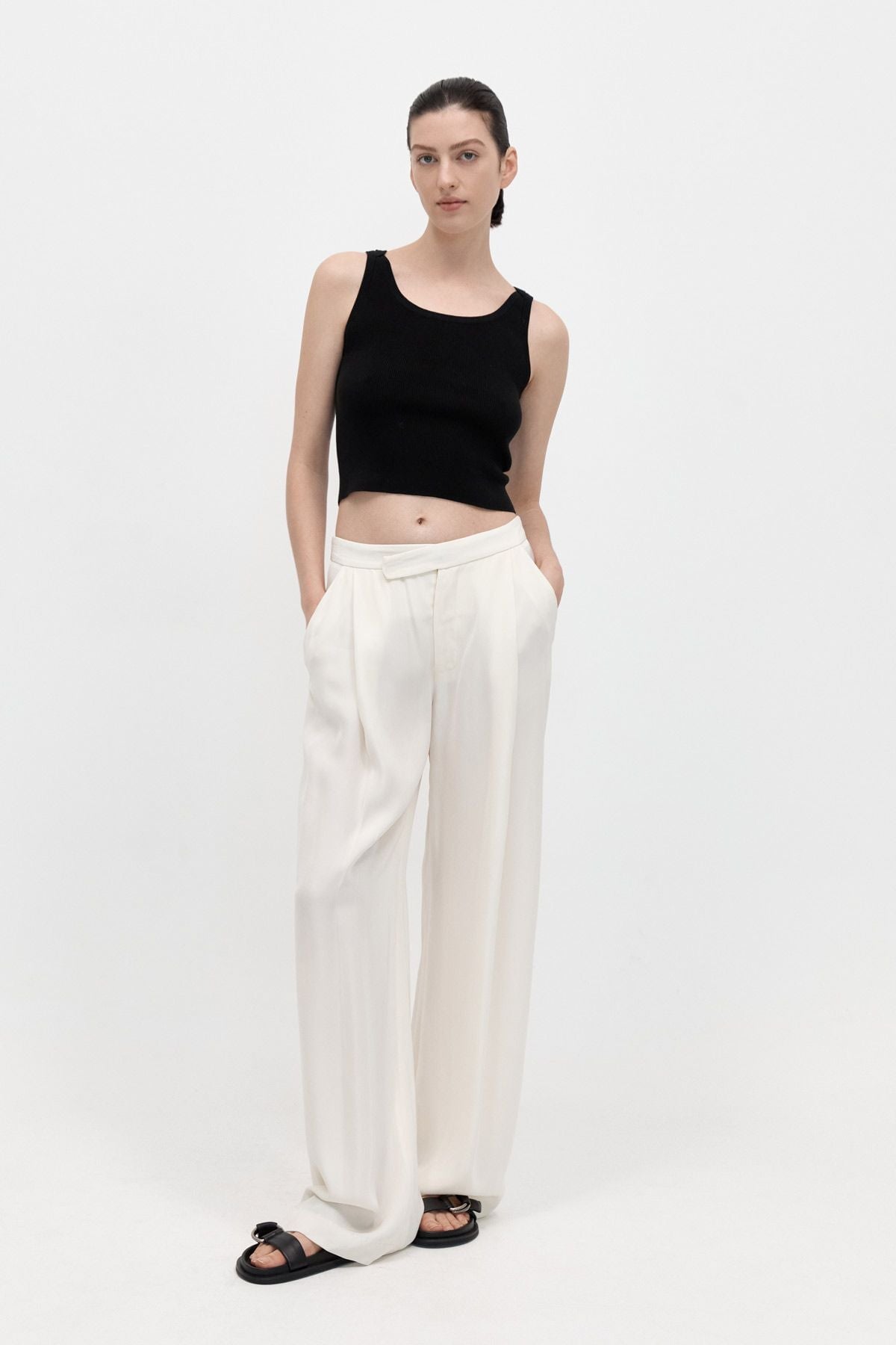 KNIT TANK-BLACK Knitwear ST AGNI