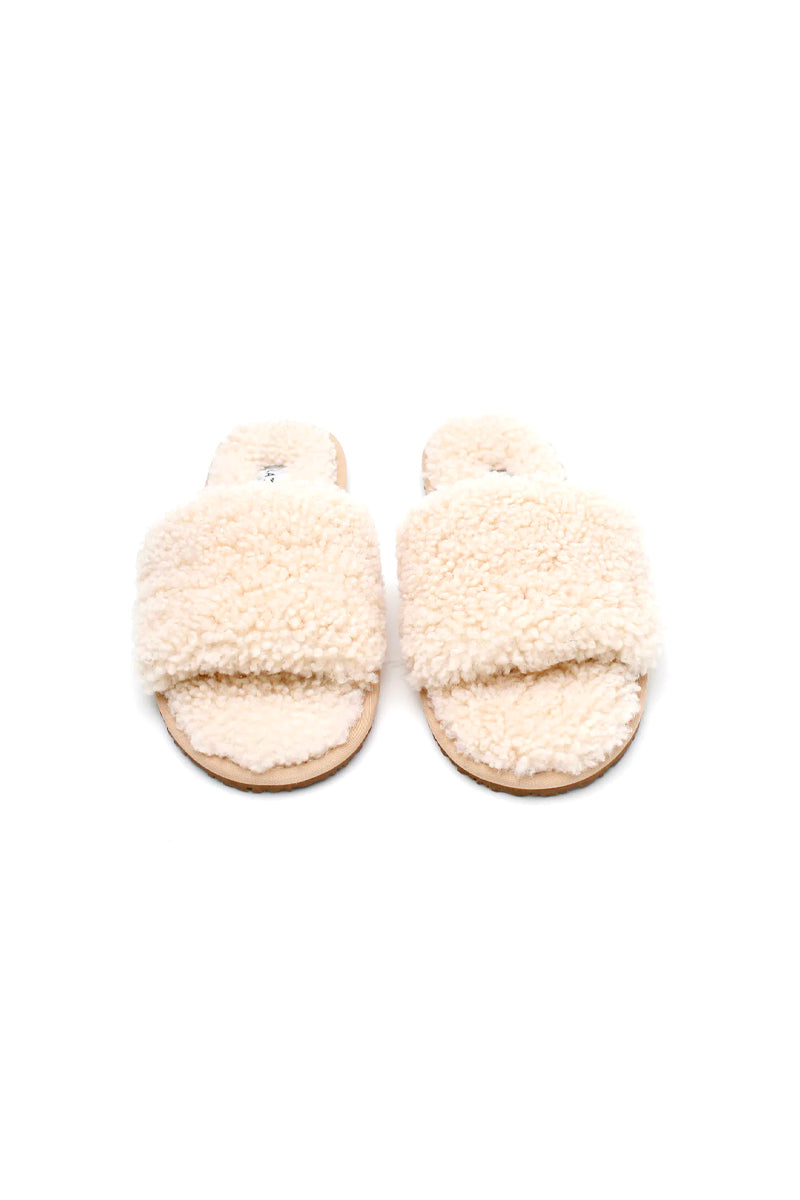 SHEARLING SLIPPER - CREAM Shoes LA TRIBE