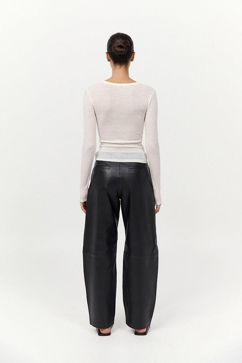 BABY WOOL LONG SLEEVE TOP-OFF WHITE Tops ST AGNI 