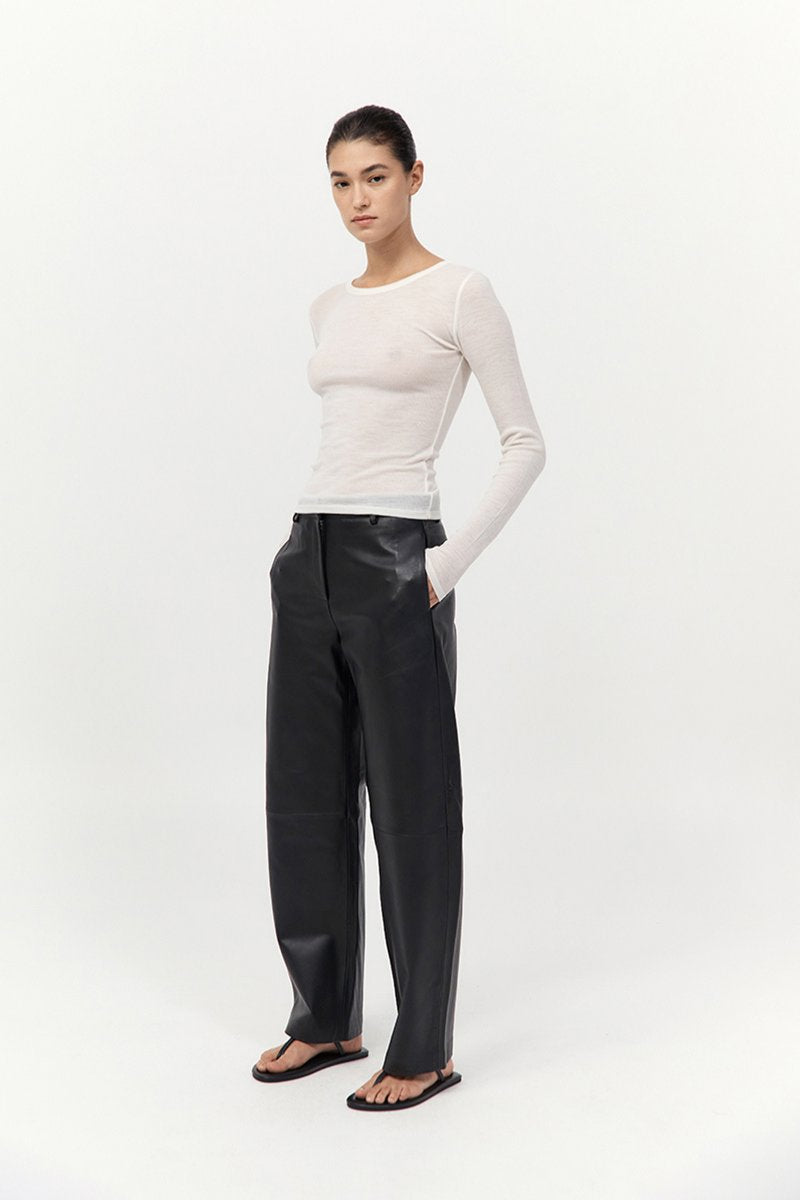 BABY WOOL LONG SLEEVE TOP-OFF WHITE Tops ST AGNI 