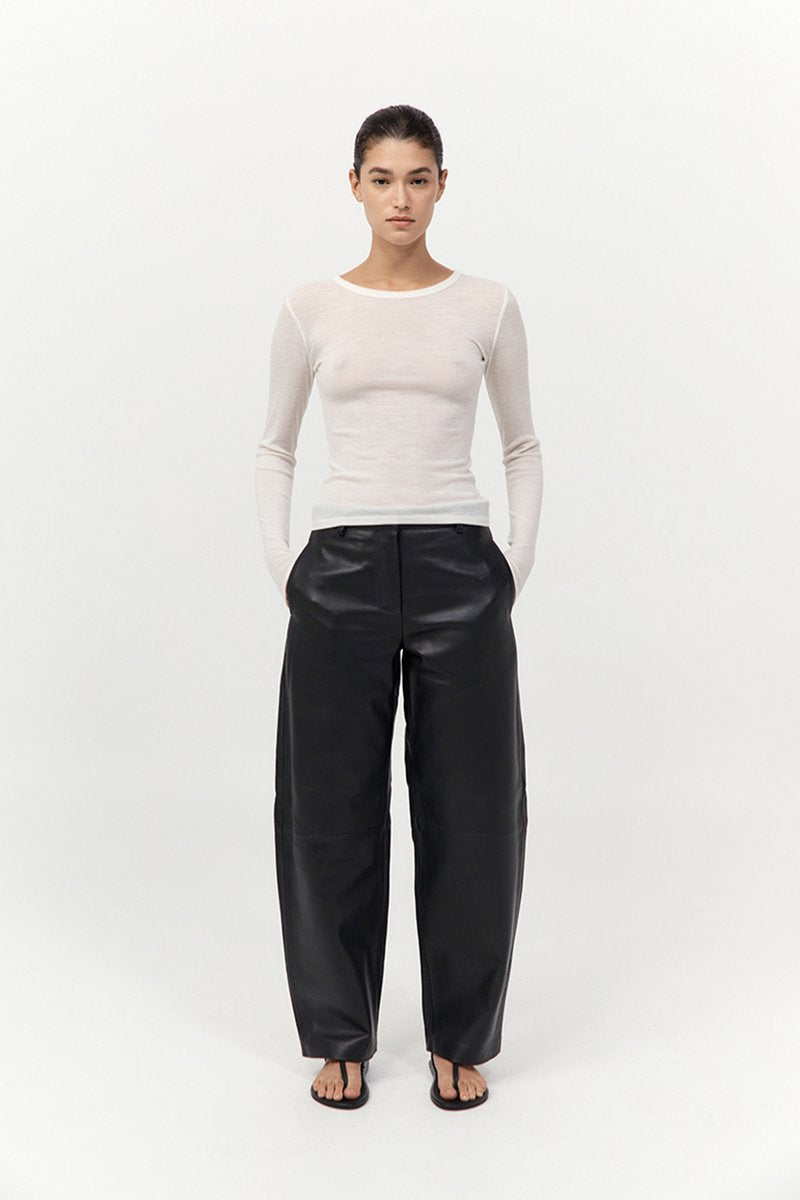 BABY WOOL LONG SLEEVE TOP-OFF WHITE Tops ST AGNI 