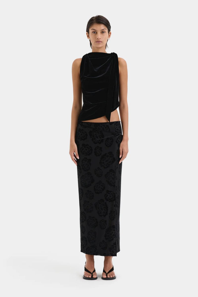 ETTORE DRAPE TOP-BLACK Tops SIR. 