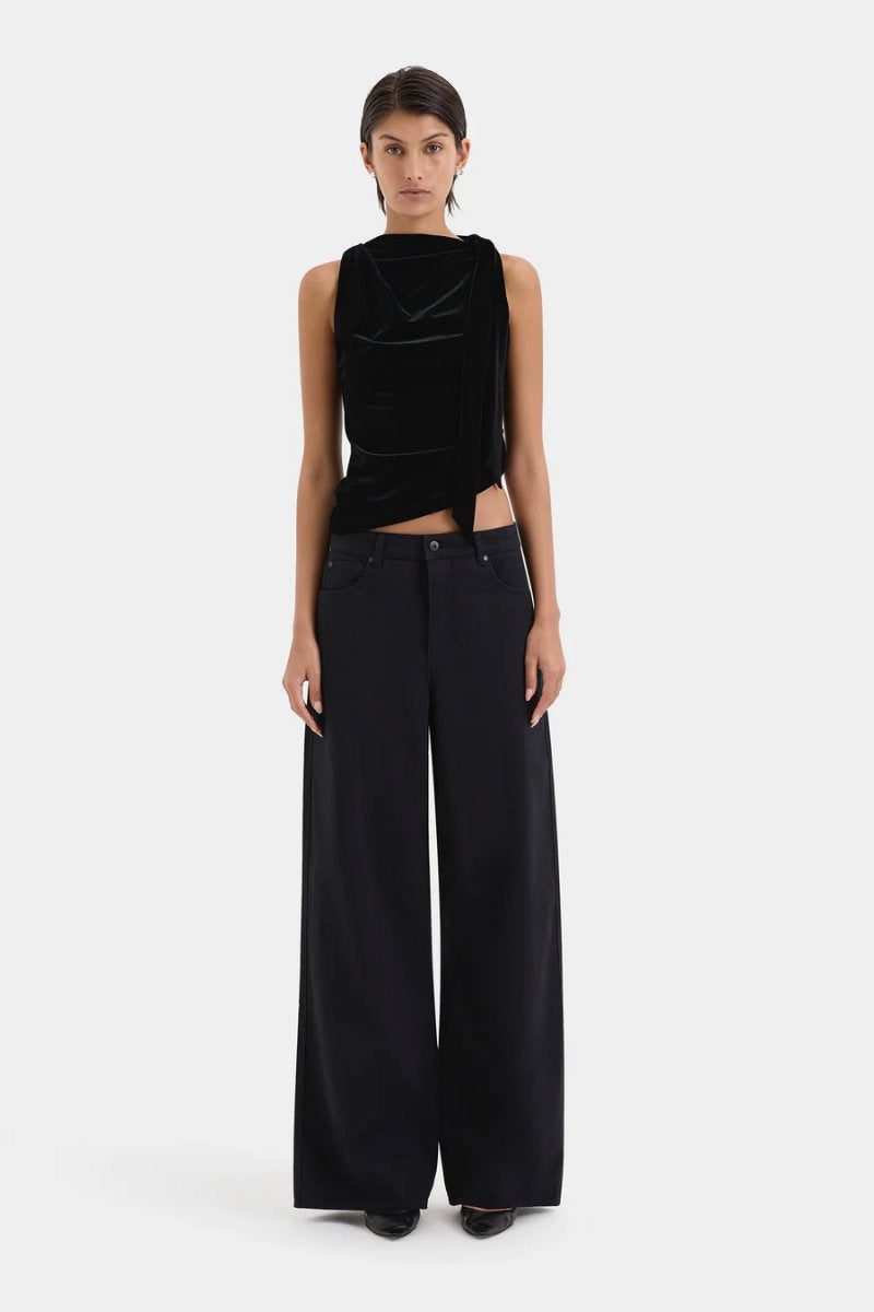 ETTORE DRAPE TOP-BLACK Tops SIR. 
