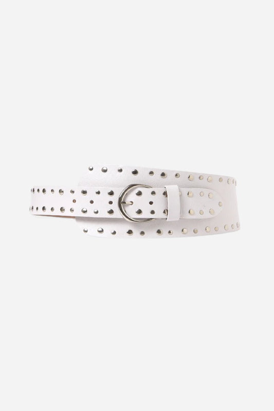 CASILDA BELT-WHITE Leather Gimaguas