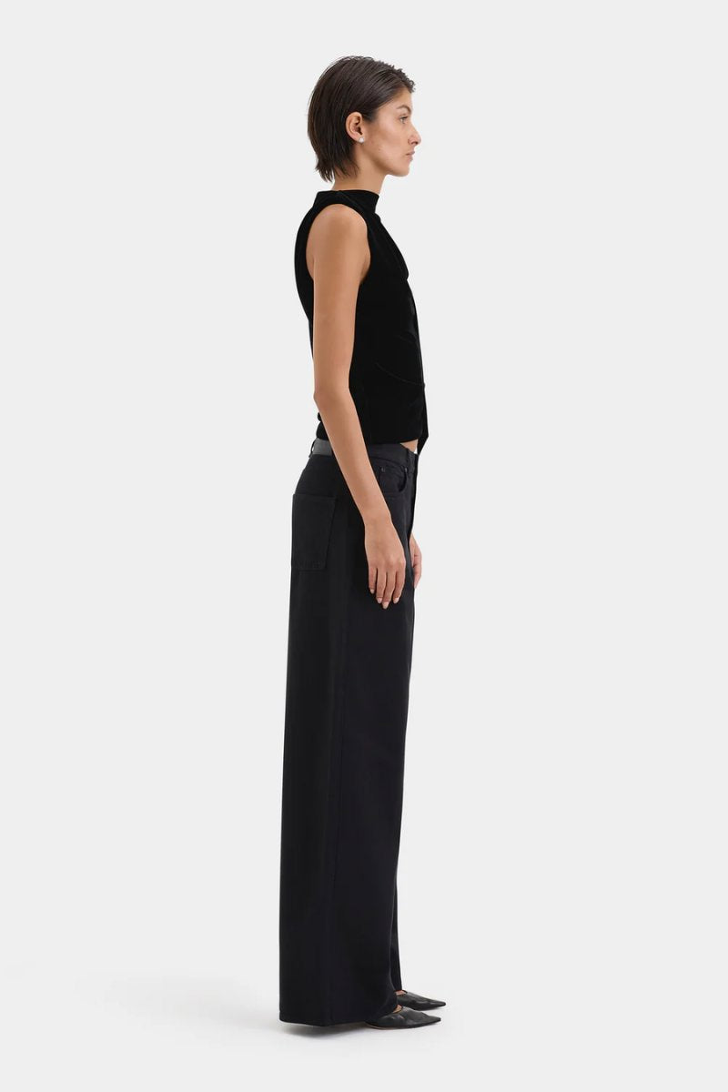 ETTORE DRAPE TOP-BLACK Tops SIR. 