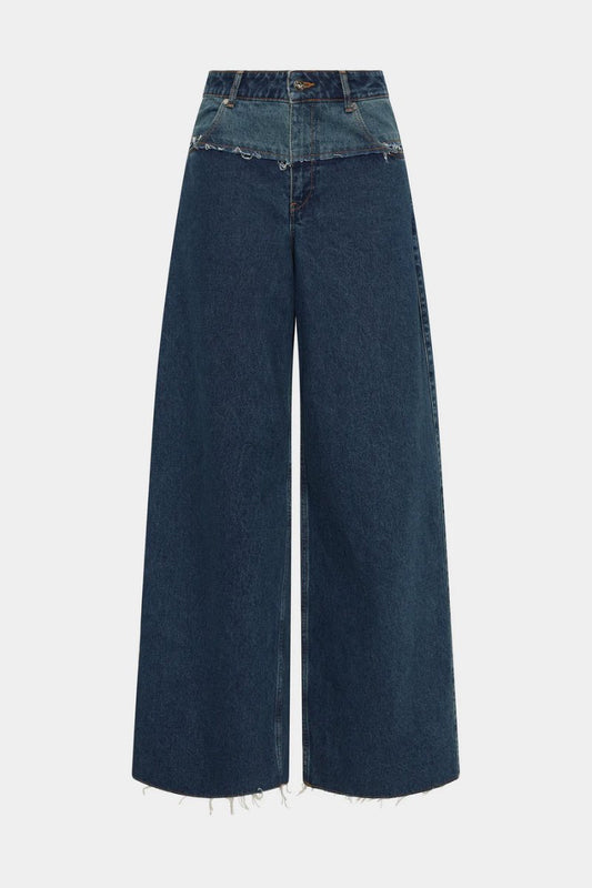 LUNA WIDE LEG JEAN-WASHED INDIGO Denim SIR. 