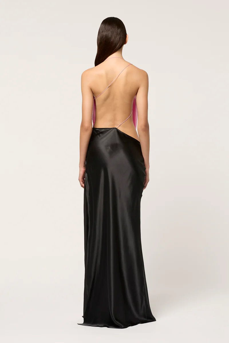 ICED BIAS SLIP DRESS-BLACK/PINK Dress Michael Lo Sordo 