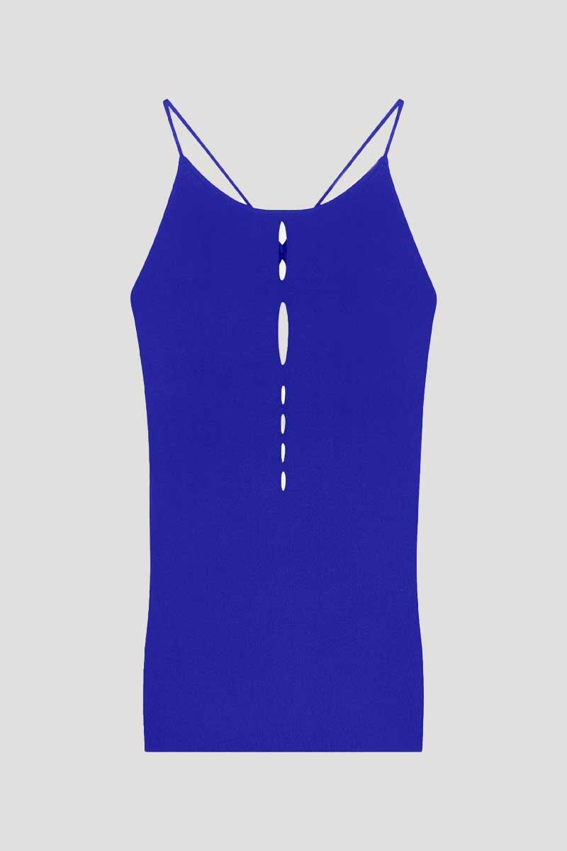 KNITTED CUT OUT TANK-ULTRAMARINE BLUE Tops Róhe 34 Ultramarine Blue 