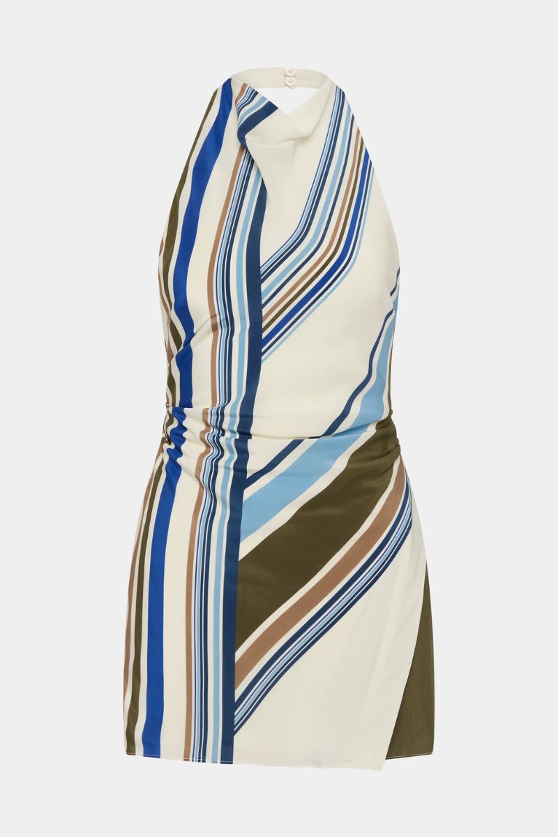 THISTLE HALTER MINI DRESS-BLUE BAIADERA Mini Dress SIR. 