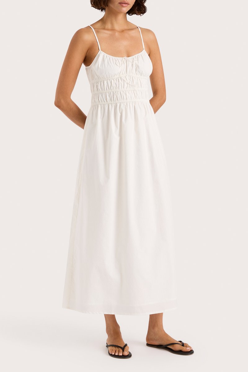 MARIANNE MIDI DRESS-WHITE Midi Dress Faithfull the Brand 