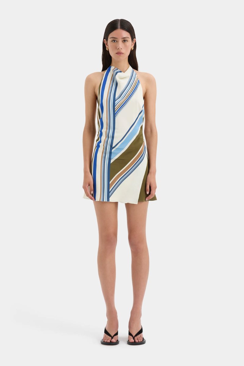 THISTLE HALTER MINI DRESS-BLUE BAIADERA Mini Dress SIR. 