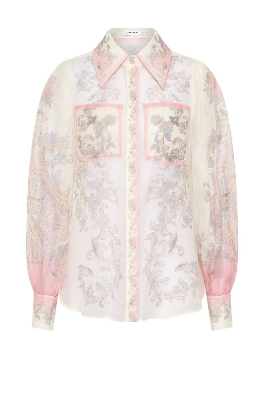 BITTER SWEET BALOON SLEEVE BLOUSE-ANTIQUE WHITE Tops ANTIPODEAN 