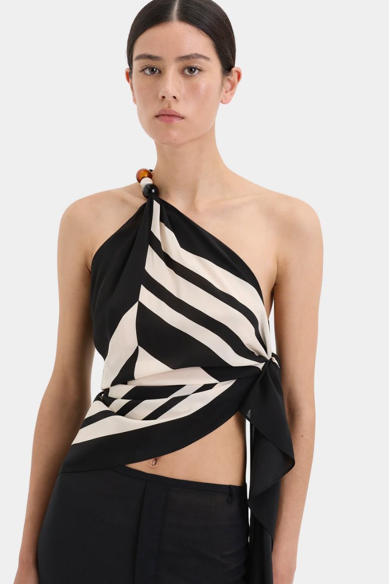 PIETRA WRAP TOP-MILANO NERO Tops SIR. 
