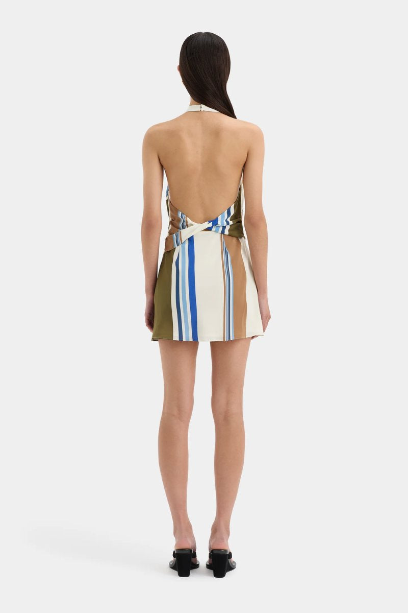 THISTLE HALTER MINI DRESS-BLUE BAIADERA Mini Dress SIR. 