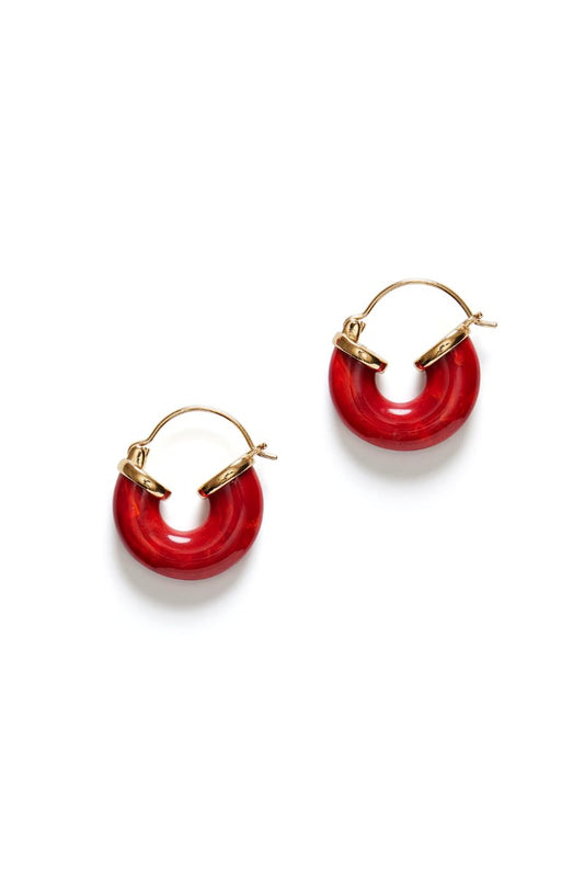 PETIT SWELL HOOP-BRIGHT RED Jewellery Anni Lu 