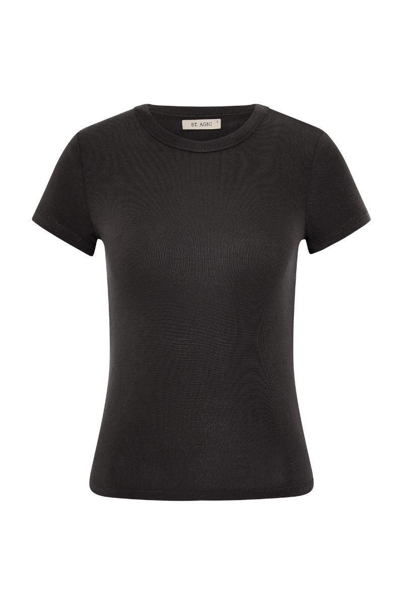 JERSEY BABY TEE BLACK Tops ST AGNI 