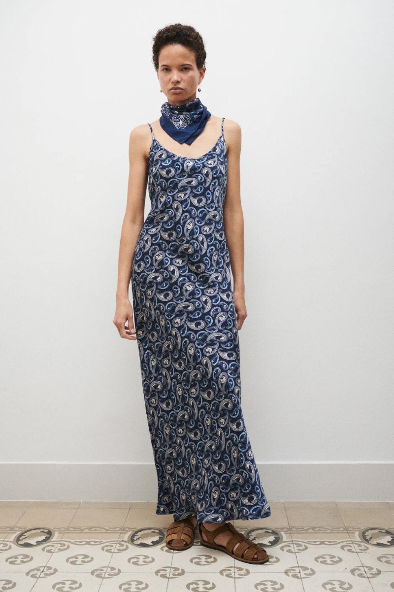 1996 DRESS-HOUNDS PAISLEY Midi Dress Silk Laundry 