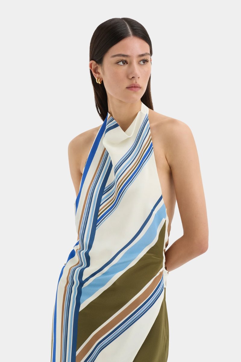 THISTLE HALTER MINI DRESS-BLUE BAIADERA Mini Dress SIR. 