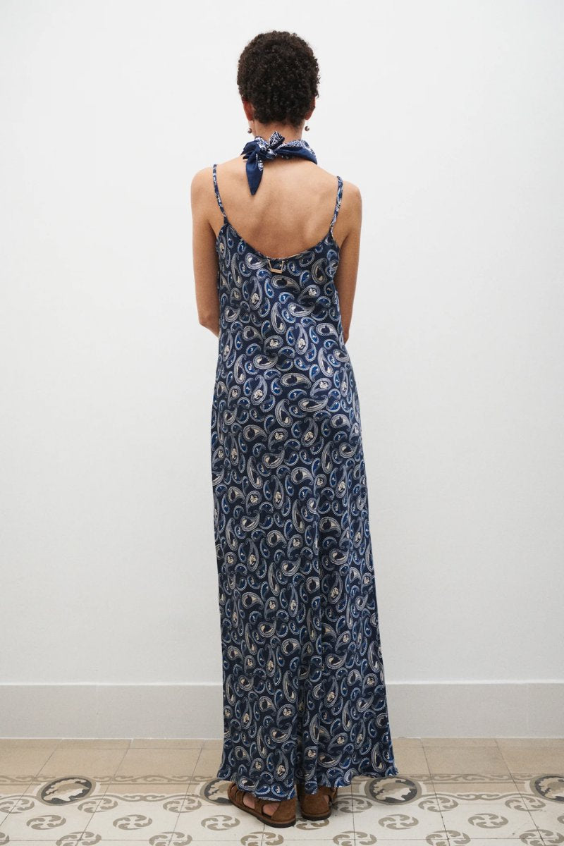 1996 DRESS-HOUNDS PAISLEY Midi Dress Silk Laundry 