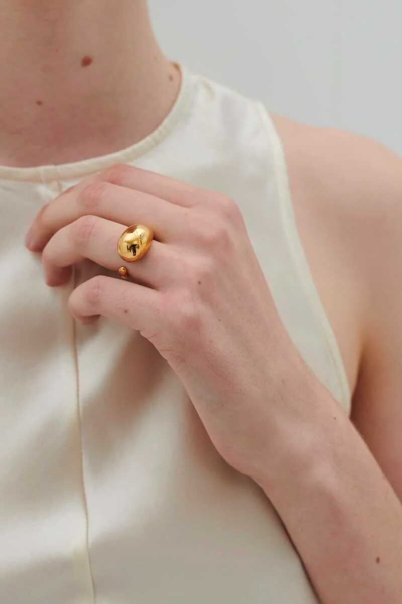 BABY DOME RING-GOLD Jewellery Anna Rossi Jewellery 6 Gold 