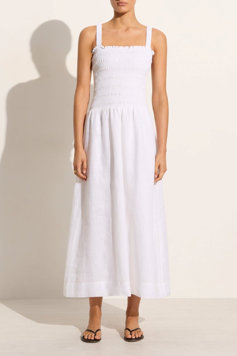 MESSINA MIDI DRESS-WHITE Dress Faithfull the Brand 