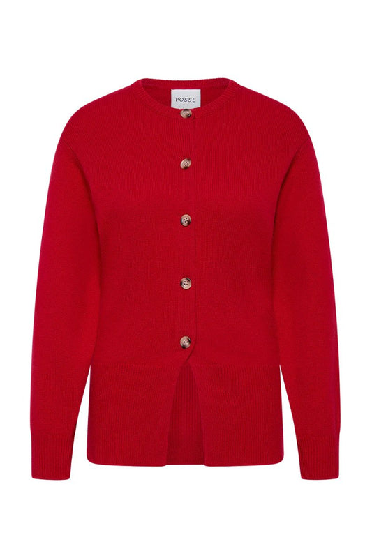 TERESA CARDIGAN-STRAWBERRY Knitwear Posse 