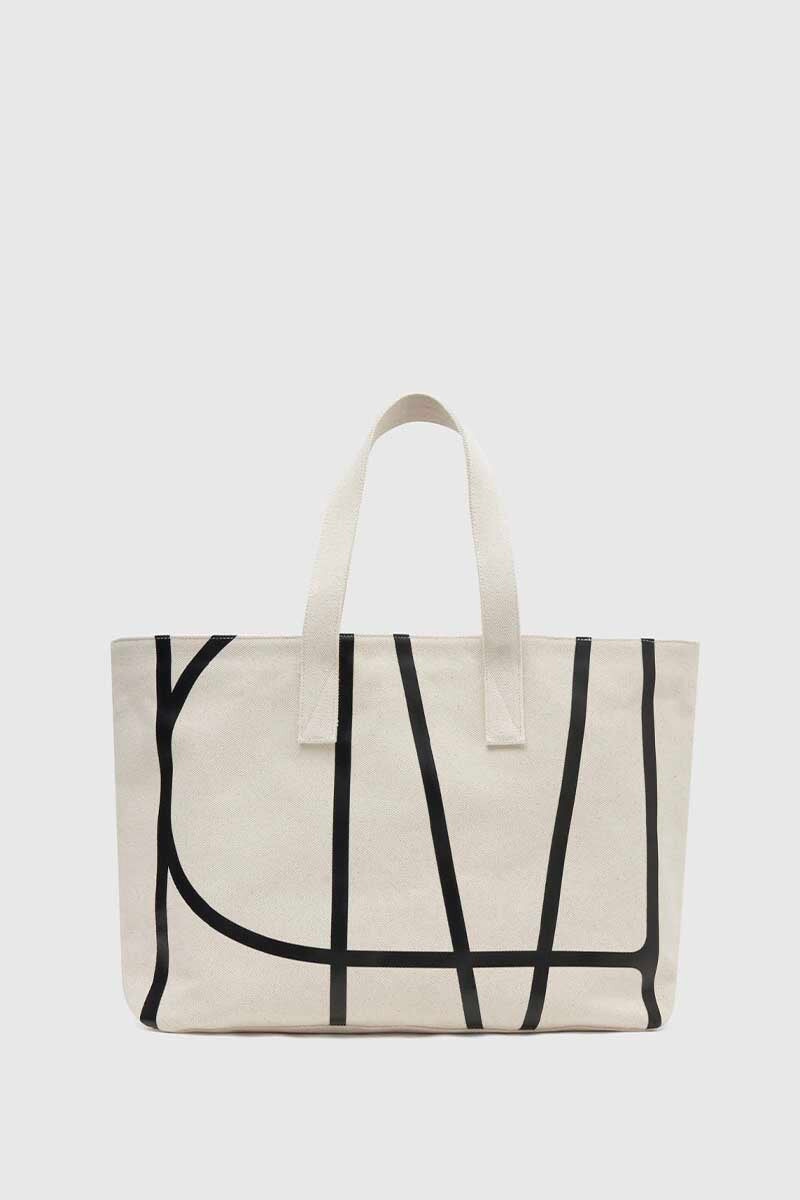 RAPHAEL CANVAS TOTE-NATURAL BLACK Bags Camilla and Marc 