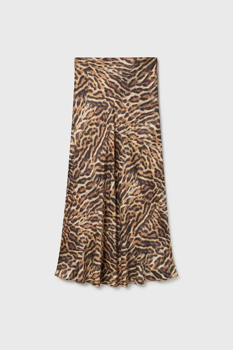 LONG BIAS CUT SKIRT-LEOPARD Skirts Silk Laundry XS Leopard 
