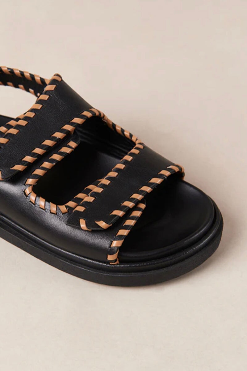 BARREL BLACK TAN SANDALS-BLACK TAN Shoes Alohas 