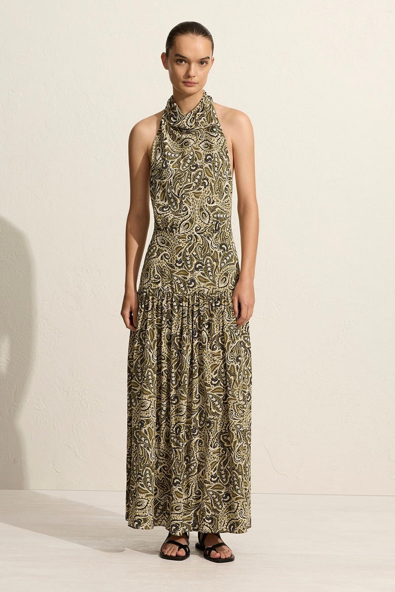 SCARF HALTER DRESS-PAISLEY Dress Matteau 1 Paisley 