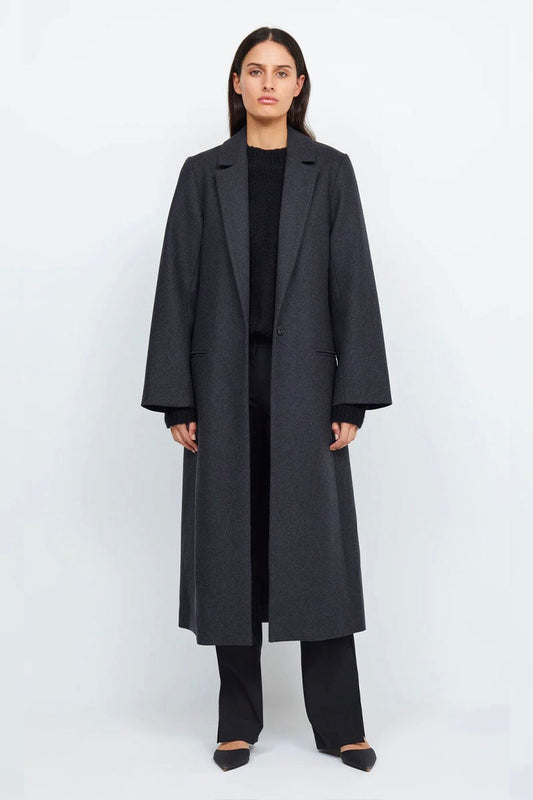 CHARLIE LONGLINE COAT-CHARCOAL Coats Bec and Bridge XS Charcoal 