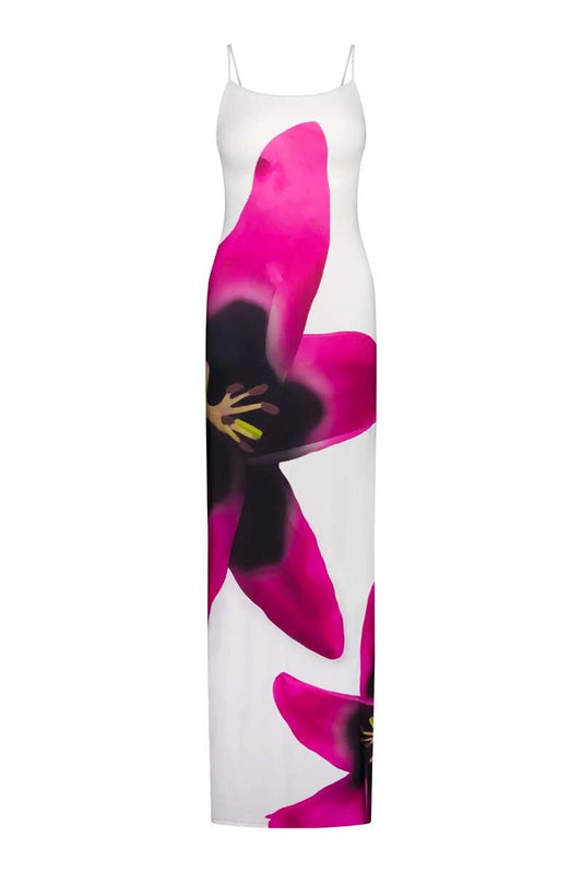 SLIP DRESS-IVORY LILY FLORAL Dress With Harper LU XS Ivory Lily Floral 