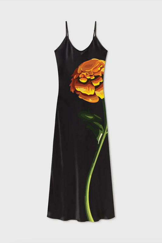 1996 DRESS-MARIGOLD Midi Dress Silk Laundry 