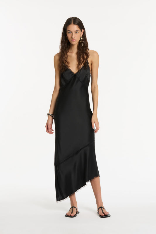 MARTINA V NECK SLIP DRESS-BLACK Dress SIR. OP Black 