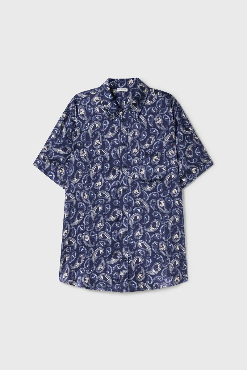 SHORT SLEEVE BOYFRIEND SHIRT-HOUNDS PAISLEY Shirts Silk Laundry 